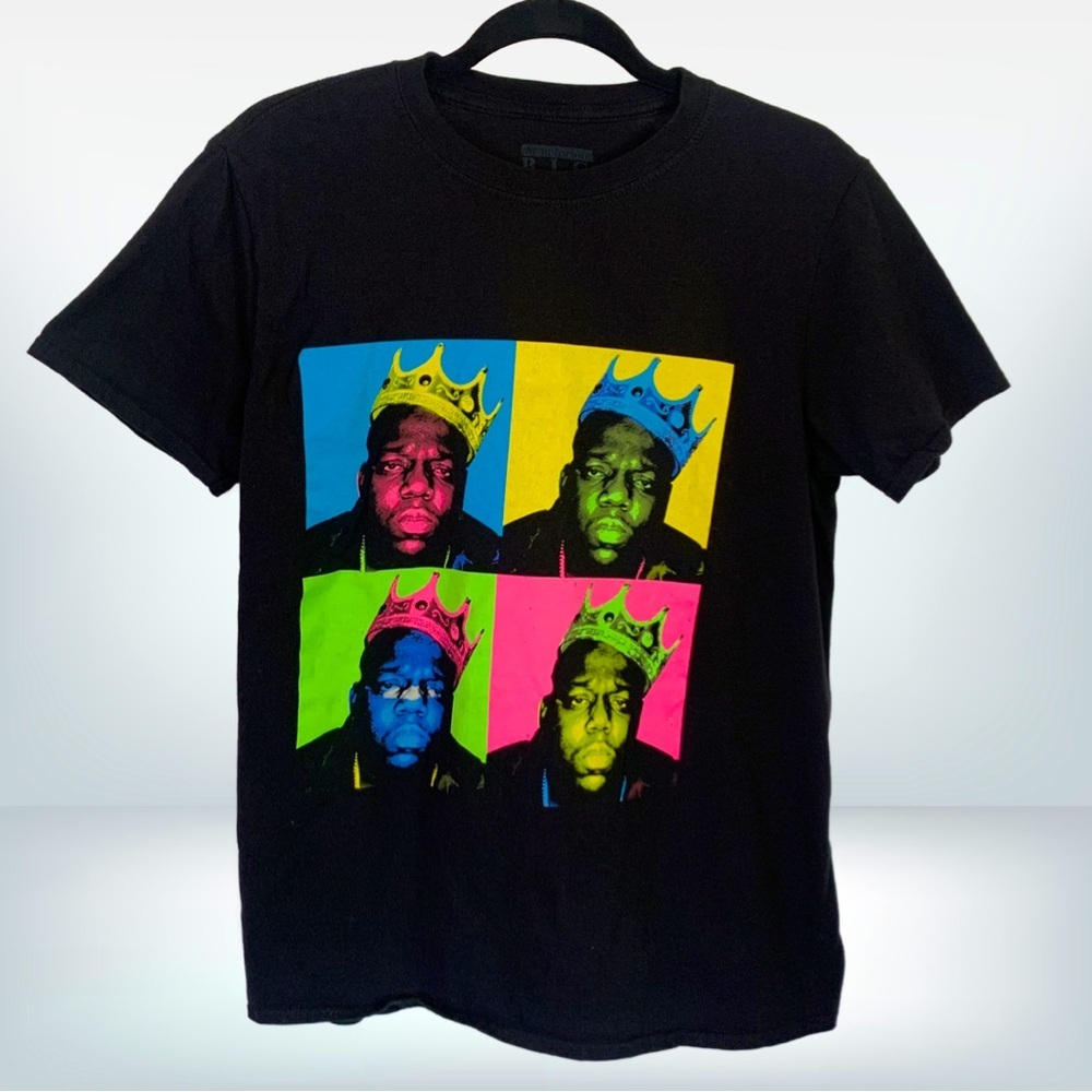 Notorious B.I.G. Graphic Mens Colorful Block Short Sleeve T-Shirt, size M